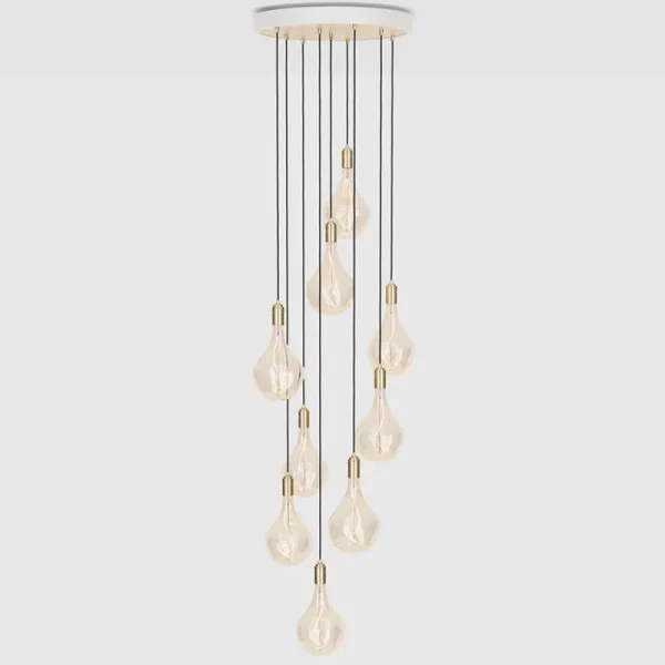 Tala Deckenleuchten-Brass Nine Pendelleuchte mit Voronoi II Glühbirnen