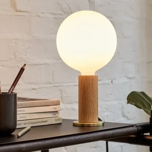 Tala Tischlampen-Knuckle Tischleuchte mit Sphere IV Glühlampe, Eiche