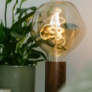 Tala Tischlampen-Knuckle Tischleuchte mit Voronoi I Glühlampe, Nussbaum