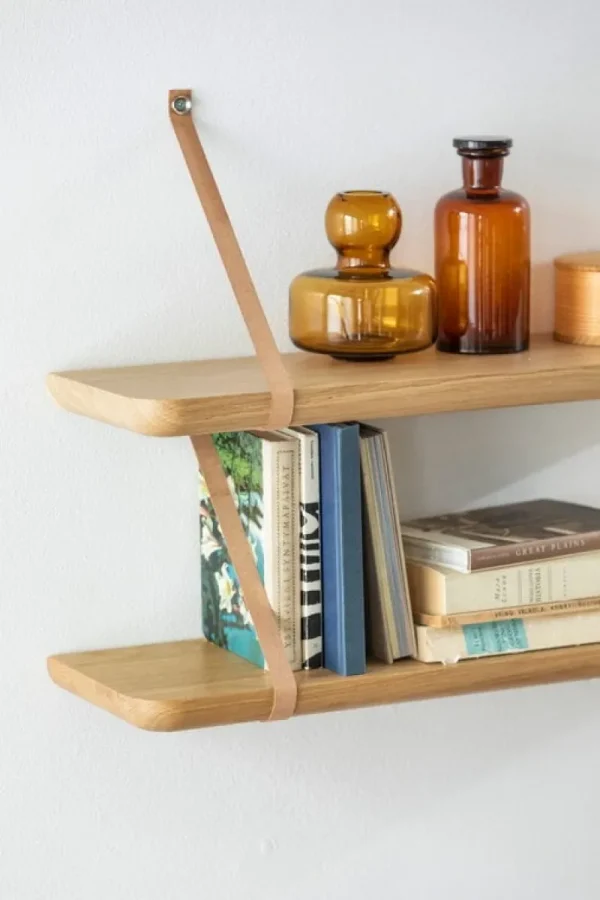 Montana Furniture Regale-Tapio Anttila Collection Renki Regal, L, Eiche - recyceltes Leder