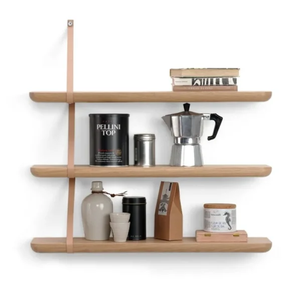 Montana Furniture Regale-Tapio Anttila Collection Renki Regal, L, Eiche - recyceltes Leder