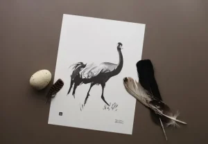 Teemu Ju00e4rvi Illustrations Poster Und Pinnwände^Teemu Järvi Illustrations Poster Common Crane, 30 x 40 cm