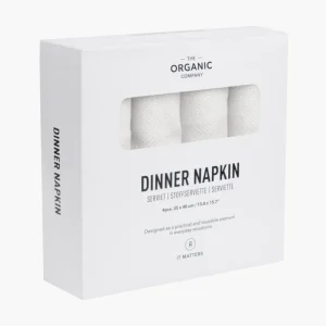 The Organic Company Tischwäsche | Tischwäsche^Dinner Serviette, 4 Stück, Weiß