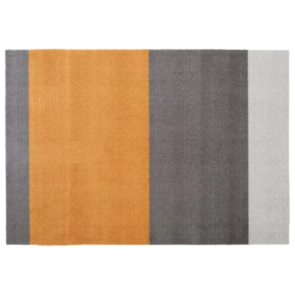 Tica Copenhagen Teppiche Und Läufer^Stripes Matte, 60 x 90 cm, Grau - Gelb