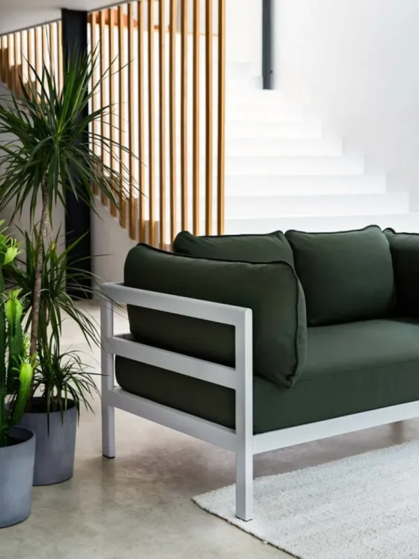 Mattiazzi Sofas Und Liegen-TIPTOE Easy 2-Sitzer-Sofa, Graphitschwarz - Waldgrün
