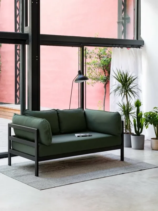 Mattiazzi Sofas Und Liegen-TIPTOE Easy 2-Sitzer-Sofa, Graphitschwarz - Waldgrün
