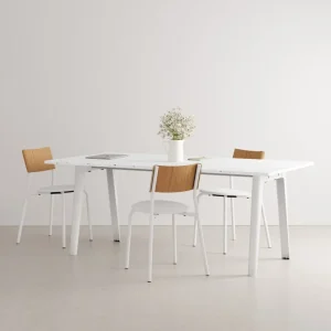 NORR11 Tische-TIPTOE New Modern Tisch, 190 x 95 cm, weißes Laminat - Wolkenweiß