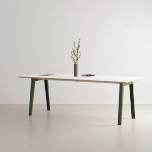 Eberhart Furniture Tische-TIPTOE New Modern Tisch, 220 x 95 cm, weißes Laminat - Rosmaringrün