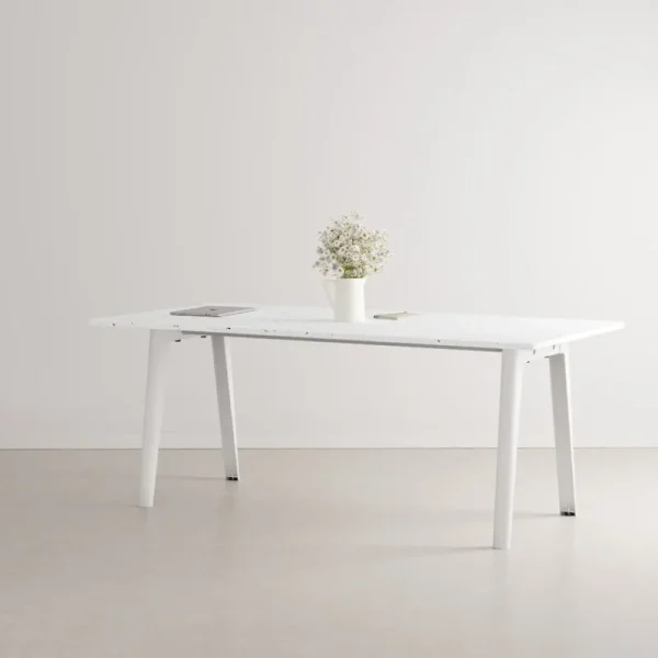 NORR11 Tische-TIPTOE New Modern Tisch, 190 x 95 cm, weißes Laminat - Wolkenweiß