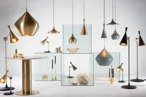 Le Klint Deckenleuchten-Tom Dixon Beat Tall LED Pendelleuchte, Messing gebürstet