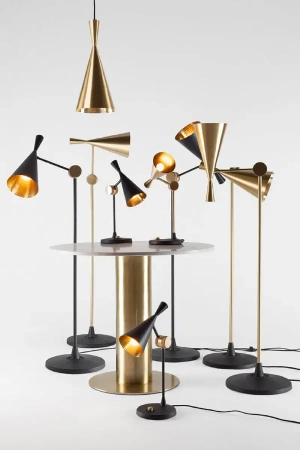 Le Klint Deckenleuchten-Tom Dixon Beat Tall LED Pendelleuchte, Messing gebürstet