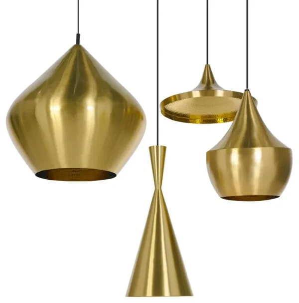 Marset Deckenleuchten-Tom Dixon Beat Wide LED Pendelleuchte, Messing gebürstet