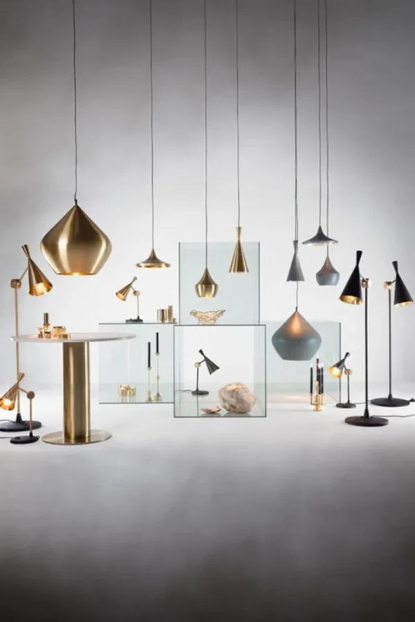 Marset Deckenleuchten-Tom Dixon Beat Wide LED Pendelleuchte, Messing gebürstet