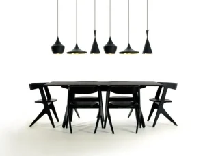 Marset Deckenleuchten-Tom Dixon Beat Wide LED-Pendelleuchte, Schwarz