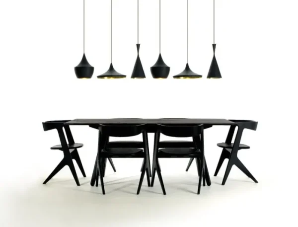 Marset Deckenleuchten-Tom Dixon Beat Wide LED-Pendelleuchte, Schwarz