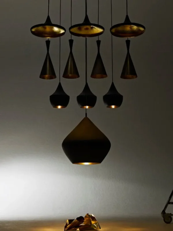 Marset Deckenleuchten-Tom Dixon Beat Wide LED-Pendelleuchte, Schwarz