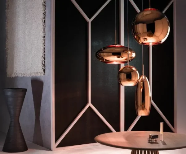Pilke Lights Deckenleuchten-Tom Dixon Copper LED-Pendelleuchte, rund, 45 cm