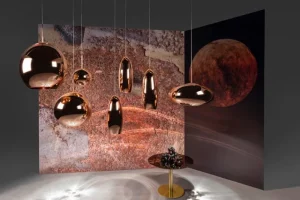 Pilke Lights Deckenleuchten-Tom Dixon Copper LED-Pendelleuchte, rund, 45 cm