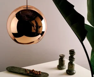 Pilke Lights Deckenleuchten-Tom Dixon Copper LED-Pendelleuchte, rund, 45 cm