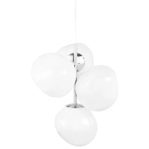 Tom Dixon Deckenleuchten-Melt Chandelier Mini Pendelleuchte, LED, Opal - Silber