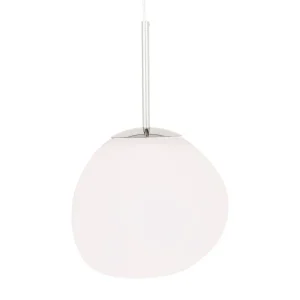 Normann Copenhagen Deckenleuchten-Tom Dixon Melt Mini Pendelleuchte, LED, Opal - Silber