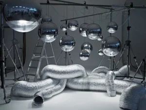 Tom Dixon Deckenleuchten-Mirror Ball LED Pendelleuchte, 50 cm, Silber