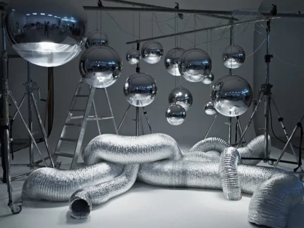 Tom Dixon Deckenleuchten-Mirror Ball LED Pendelleuchte, 50 cm, Silber