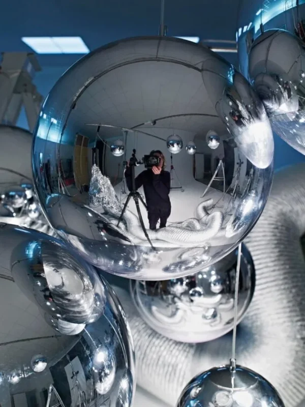 Tom Dixon Deckenleuchten-Mirror Ball LED Pendelleuchte, 50 cm, Silber