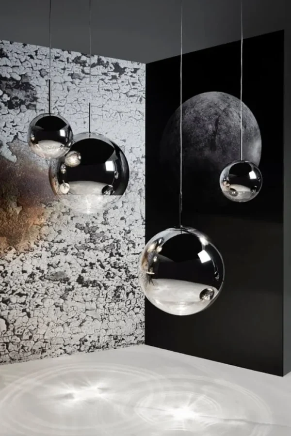 Tom Dixon Deckenleuchten-Mirror Ball LED Pendelleuchte, 50 cm, Silber