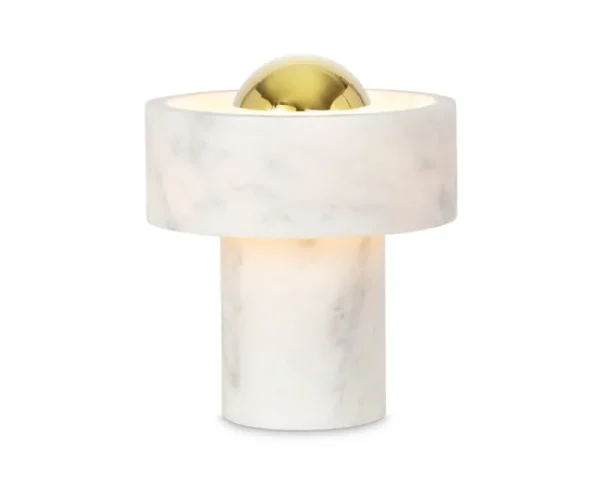 GUBI Tischlampen | Tragbare Lampen-Tom Dixon Stone LED-Tischleuchte, tragbar, weißer Marmor