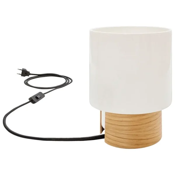 Marset Tischlampen-Tonfisk Design Ilta Tischleuchte, 18 cm, Weiß – Eiche