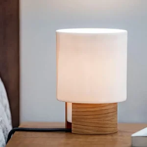 Marset Tischlampen-Tonfisk Design Ilta Tischleuchte, 18 cm, Weiß – Eiche