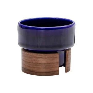 Tonfisk Design Geschirr^Warm Cappuccinotasse, 1,6 dl, 2er-Set, Blau - Walnuss