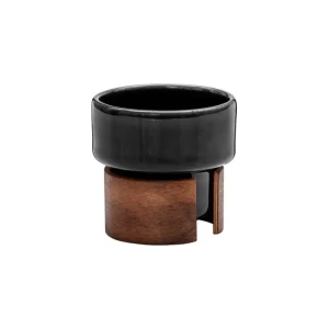 Tonfisk Design Geschirr^Warm Espressotasse, 0,8 dl, 2 Stück, Schwarz - Walnuss