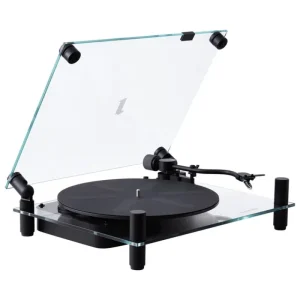 Transparent Unterhaltungselektronik^Turntable, schwarz