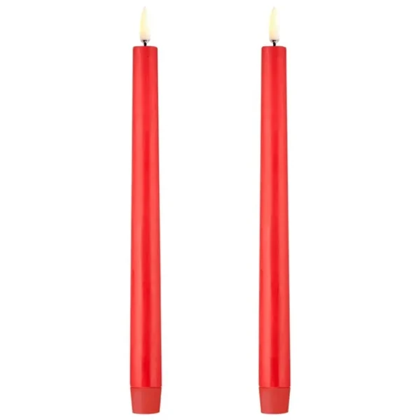 Skandinavisk Kerzen Und Kerzenhalter-Uyuni Lighting LED-Spitzkerze, 25 cm, 2 Stück, Rot