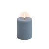 Georg Jensen Kerzen Und Kerzenhalter-Uyuni Lighting LED-Stumpenkerze, 7,8 x 10 cm, rustikale Textur, Nebelblau