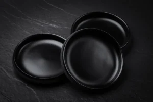 Vaidava Ceramics Geschirr^Eclipse snack plate 11,5 cm, 3 pcs, black