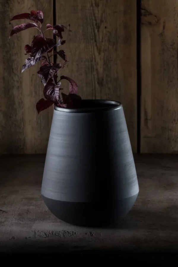 Orrefors Vasen-Vaidava Ceramics Eclipse Vase, Schwarz