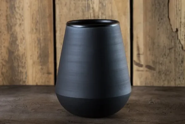 Orrefors Vasen-Vaidava Ceramics Eclipse Vase, Schwarz