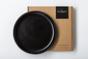 Vaidava Ceramics Geschirr^Eclipse Speiseteller, 22 cm, schwarz