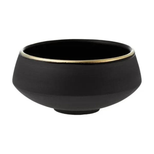 Vaidava Ceramics Geschirr^Schale Eclipse Gold 0,25 L, Schwarz – Gold