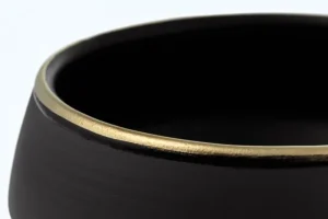 Vaidava Ceramics Geschirr^Schale Eclipse Gold 0,25 L, Schwarz – Gold