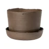 Vaidava Ceramics Indoor-gardening^Soil Topf mit Untersetzer, L, Braun
