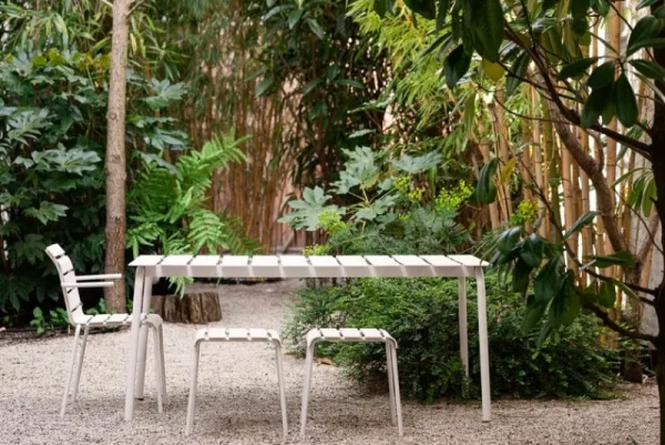 valerie_objects Terrassenmöbel^Aligned Esstisch, 170 x 85 cm, Cremeweiß