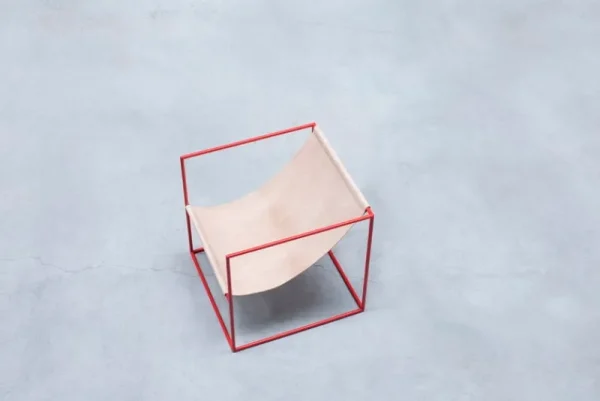 Artek Sitzgelegenheiten-valerie_objects Solo Seat Loungesessel, rot – Leder