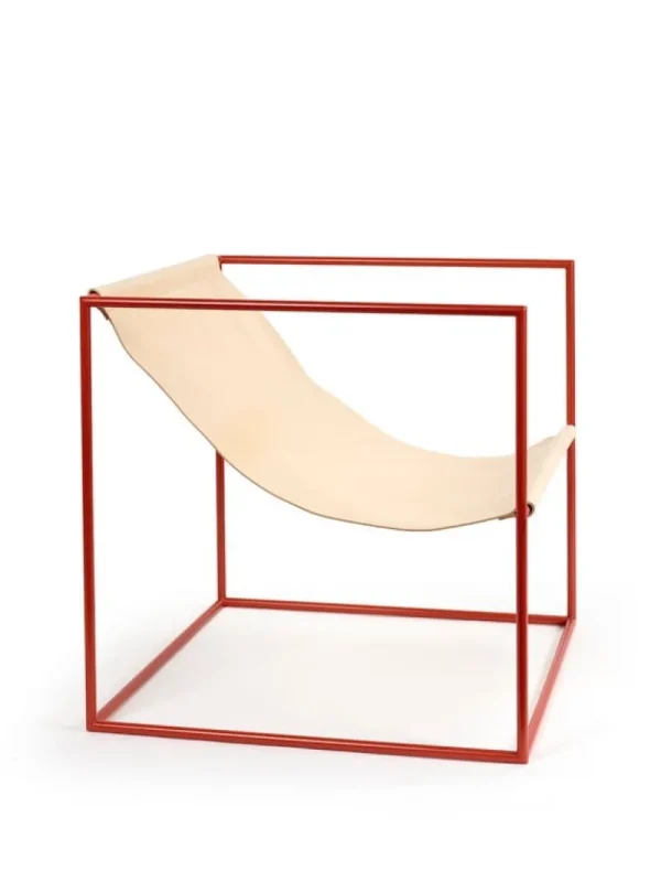 Artek Sitzgelegenheiten-valerie_objects Solo Seat Loungesessel, rot – Leder