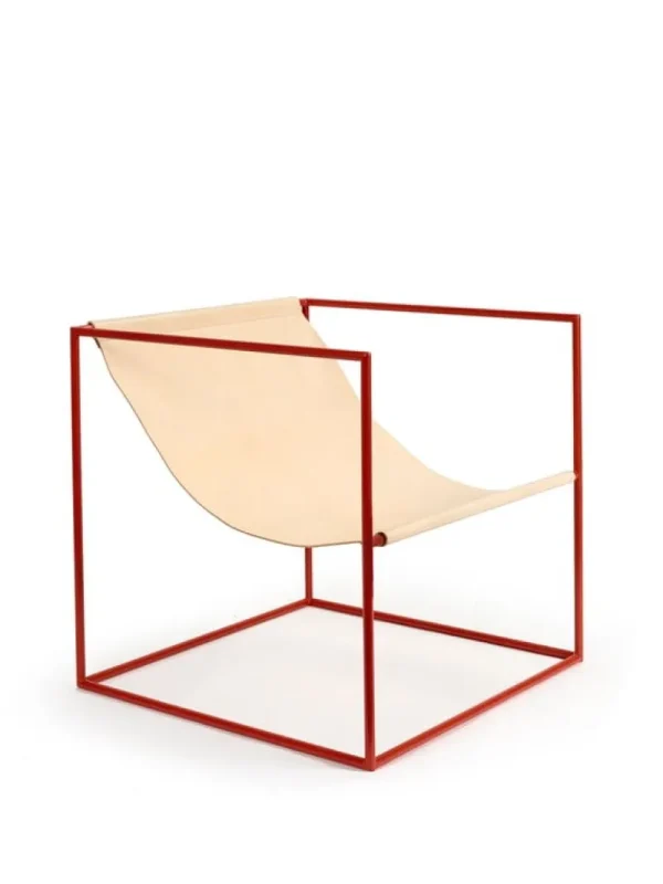 Artek Sitzgelegenheiten-valerie_objects Solo Seat Loungesessel, rot – Leder