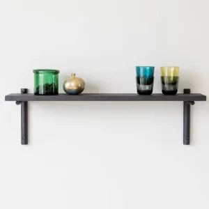 ferm LIVING Regale-Verso Design Tikas Wandregal, 19 × 80 cm, Schwarz