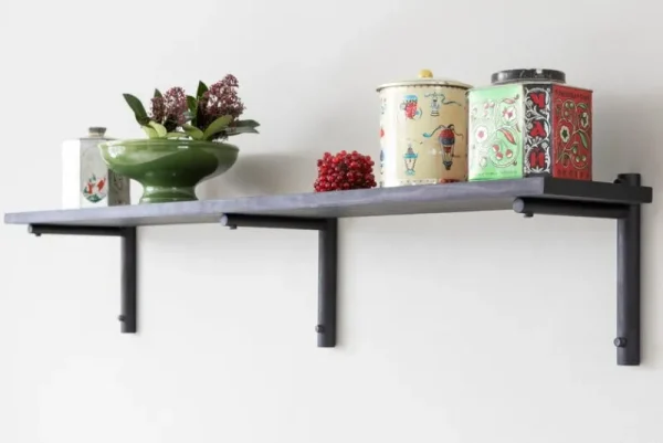 Fogia Regale-Verso Design Tikas Wandregal, 24 × 120 cm, Schwarz